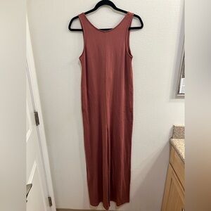 Fabletics Grace Relaxed Wide Leg Flowy Jumpsuit Soft Pockets NEW